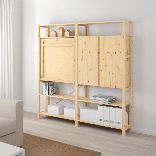 2 секции для хранения + складной столик 175x30-104x179 см IKEA IVAR ИВАР 892.485.59 - фото 3