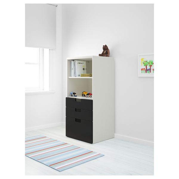 Комбинация для хранения с ящиками СТУВА, белый, черный (60x50x128 см) - фото 2