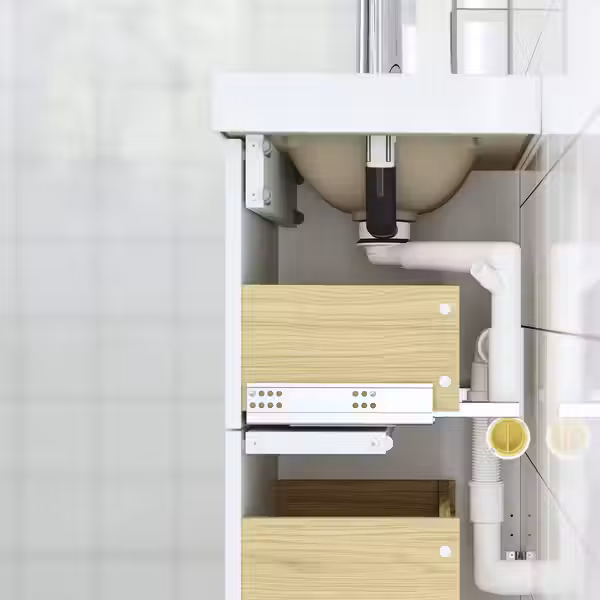 HAVBÄCK Шкаф для раковины с ящиками - темно-серый 40x33x63 см - схема-чертеж с размерами