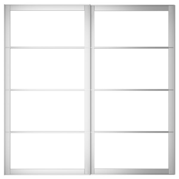 Рама для раздвижной дверец, с направляющими, 2 шт ПАКС, алюминий - схема-чертеж с размерами