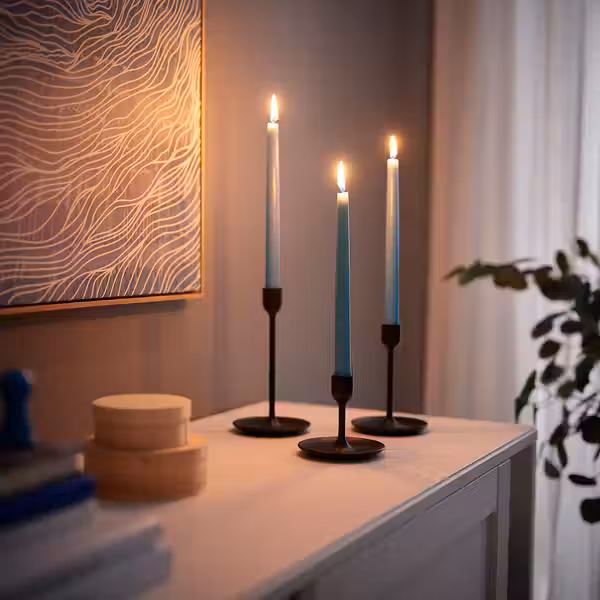 KLOKHET Неароматическая свеча - бледно-голубой 25 см - фото 2