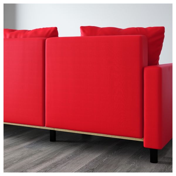 Диван-кровать с козеткой ЛУГНВИК, Гранон красный - фото 4