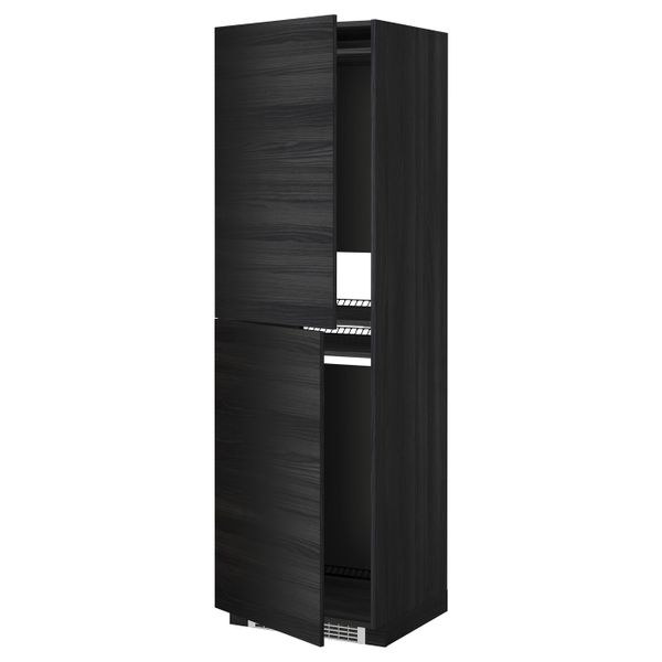 Высокий шкаф для холодильник/мороз, черный, Тингсрид черный 60x60x200 см IKEA МЕТОД 992.329.92 - схема-чертеж с размерами