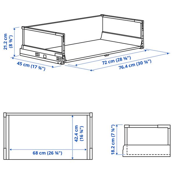 IKEA, дополнительный ракурс - схема-чертеж с размерами