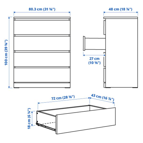IKEA, дополнительный ракурс - схема-чертеж с размерами