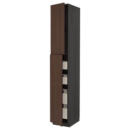 Высокий шкаф, 2 дверцы, 4 ящика, 40x60x240 cm IKEA METOD МЕТОД, MAXIMERA МАКСИМЕРА 294.645.65