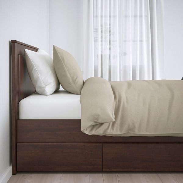 Каркас кровати с 2 ящиками, коричневый/Лурой 90x200 см IKEA SONGESAND СОНГЕСАНД 992.409.68 - фото 2
