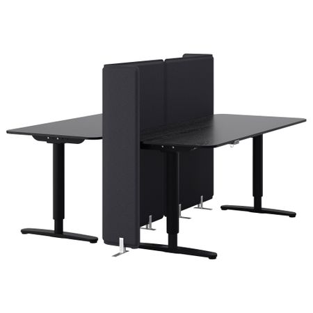 Стол-трансформер с экраном БЕКАНТ, черно-коричневый, черный (160x160 120 см)