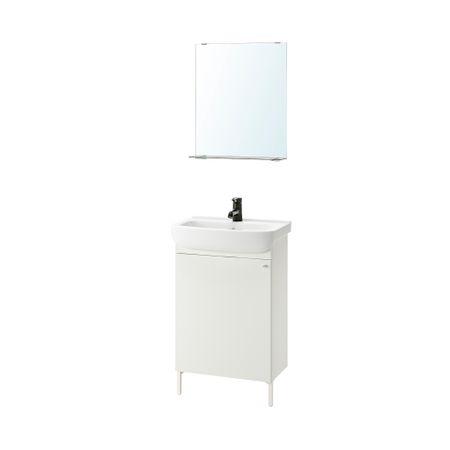 Комплект мебели для ванной, 5 предмета, 54x40x98 cm IKEA BJÖRKÅN БЬЙОРКОН, NYSJÖN НЮШЁН 394.158.76