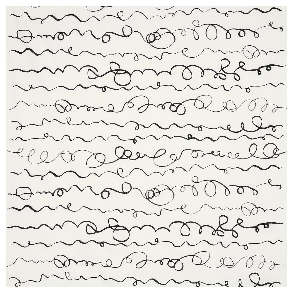 Ткань, белый, черный 150 см IKEA LINVECKLARE ЛИНВЕККЛАРЕ 605.139.26 - фото 1