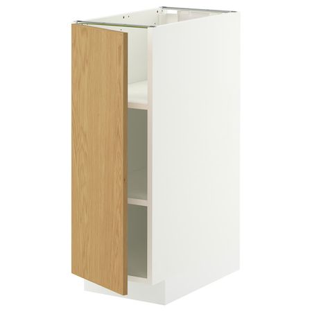 METOD Напольный шкаф с полками - белый/Sinarp дубовый шпон 30x60 см