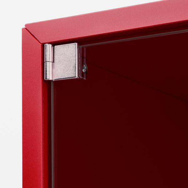 Навесной шкаф со стеклянной дверью, красный 35x25x35 см IKEA ЭКЕТ 193.363.52 - фото 4
