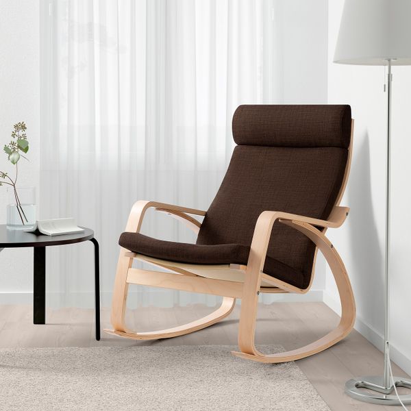 Кресло-качалка, береза/Шифтебу коричневый IKEA POÄNG ПОЭНГ 793.987.66 - фото 2