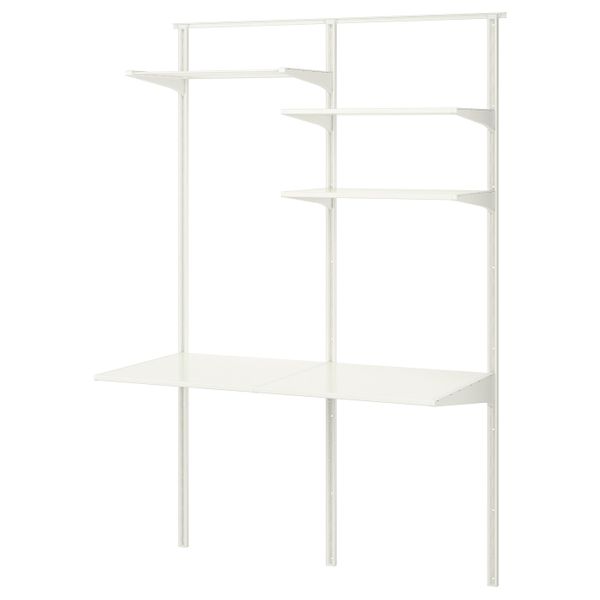 Настенная шина, полки/сушилка, белый 132x61x197 см IKEA АЛЬГОТ 492.304.05 - фото 2