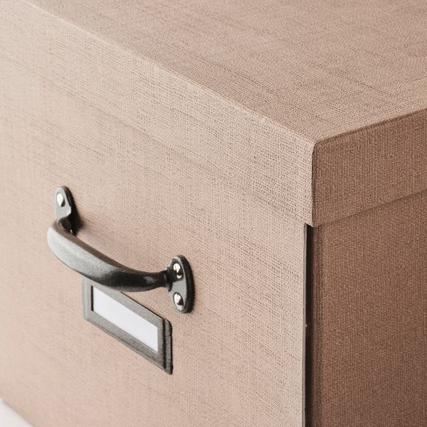 Коробка с крышкой, темно-бежевый 35x56x30 см IKEA TJOG ЧУГ 604.746.18 - фото 3
