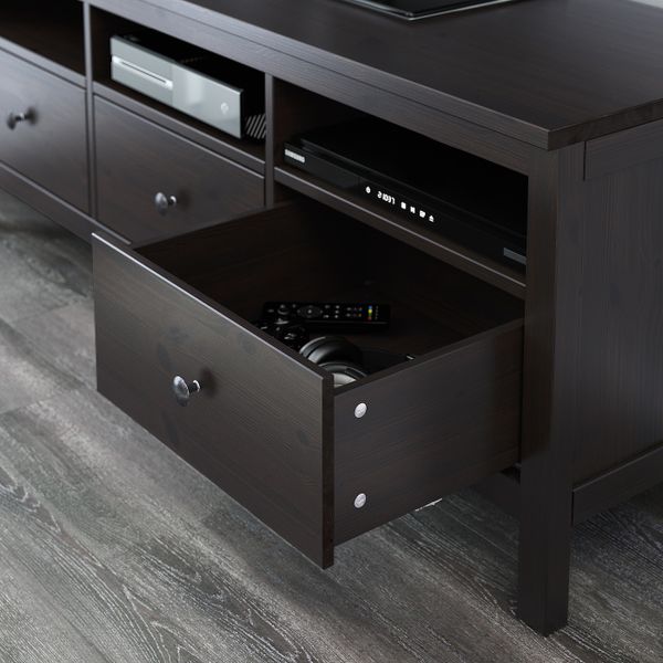 Шкаф для ТВ, комбинация, черно-коричневый 245x197 см IKEA HEMNES ХЕМНЭС 092.995.43 - схема-чертеж с размерами