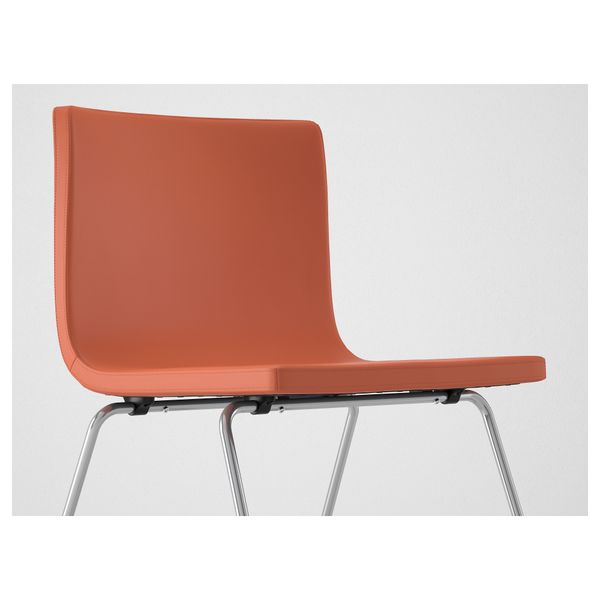 Стул БЕРНГАРД, хромированный, Мьюк оранжевый - фото 3
