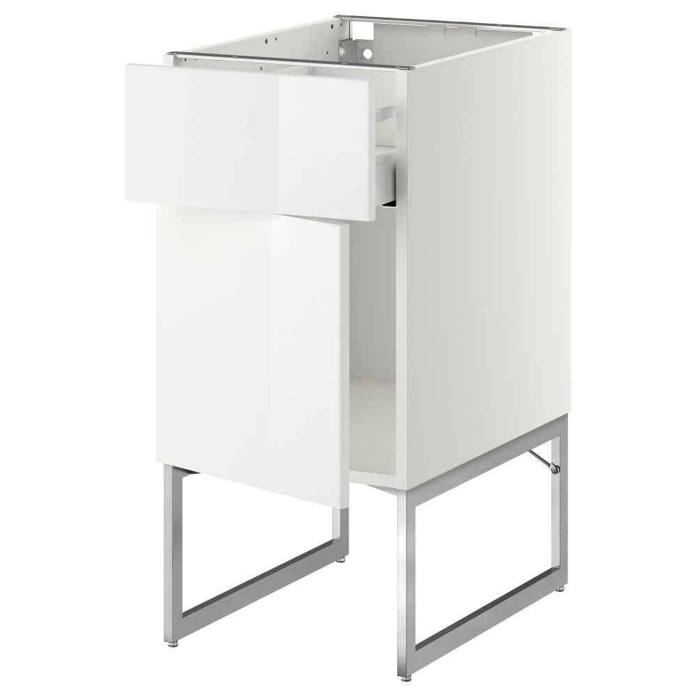 Напольный шкаф с ящиком, дверью МЕТОД / МАКСИМЕРА, белый, Рингульт белый - схема-чертеж с размерами