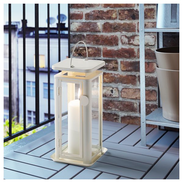 Фонарь для/формов свечи,д/дома/улицы СИННЕСРО, белый (29 см) - фото 3