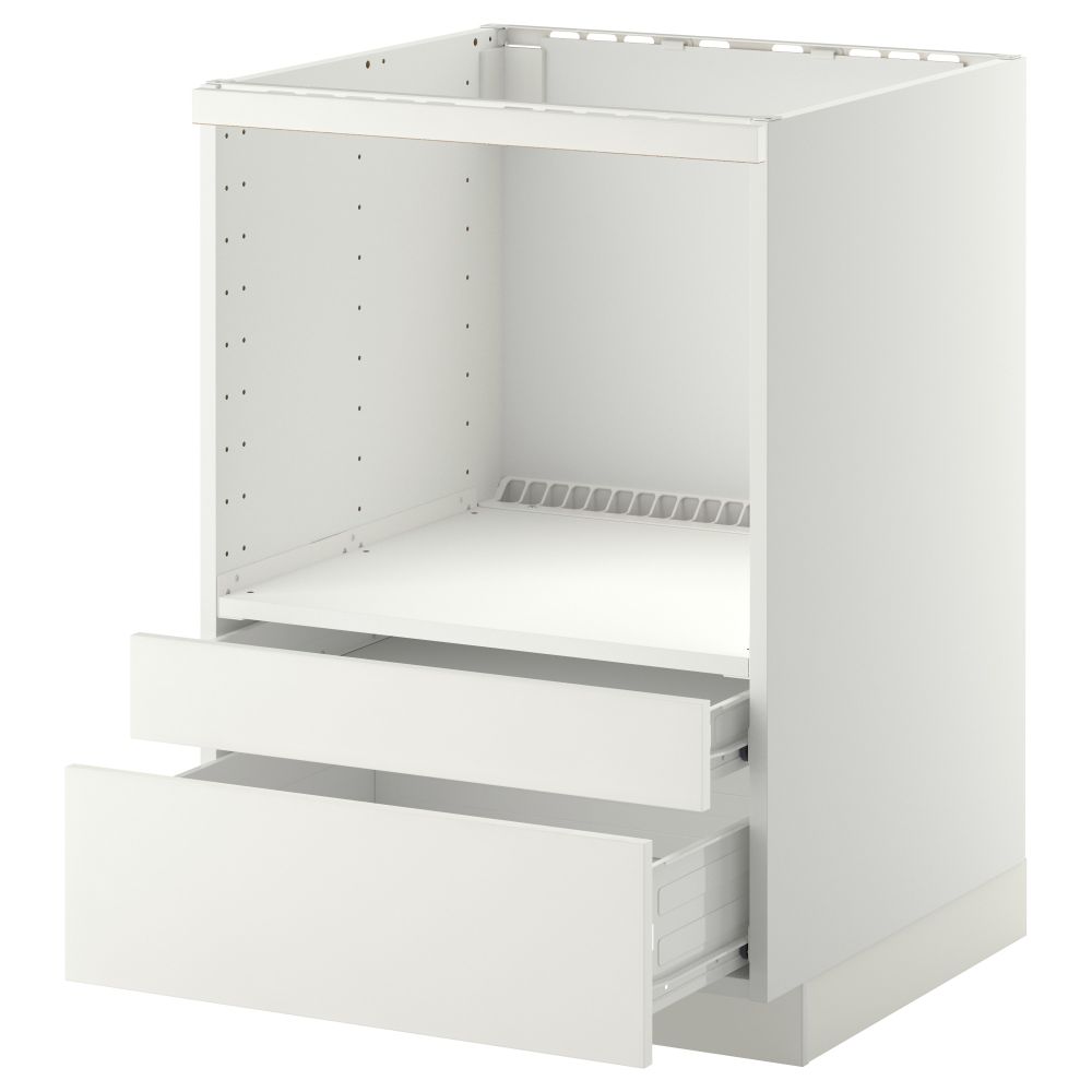 Напольный шкаф для комбинирования СВЧ, ящики МЕТОД / ФОРВАРА, белый, Хэггеби белый (60x60 см) - схема-чертеж с размерами