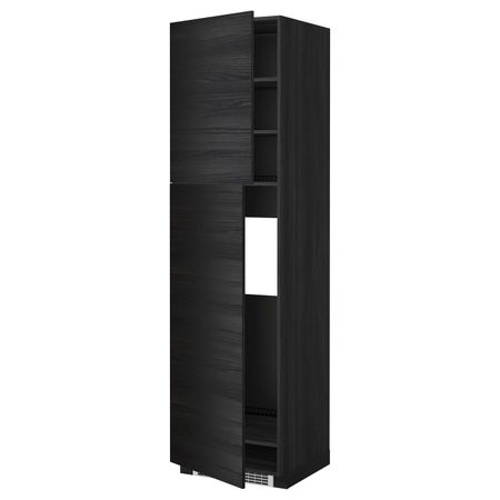 Высокий шкаф для холодильника/2дверцы, черный, Тингсрид черный 60x60x220 см IKEA МЕТОД 092.330.62