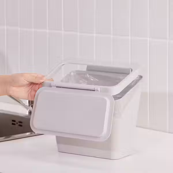 SKOLÄST СКОЛЭСТ Мусорный контейнер для шкафа - светло-серый 3.3 л - фото 5