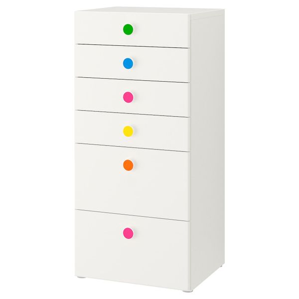 Комбинация для хранения с ящиками, белый 60x50x128 см IKEA STUVA СТУВА / FÖLJA ФОЛЬЯ 292.746.93 - фото 1