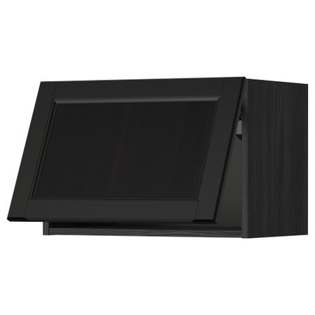 Горизонтальный навесной шкаф МЕТОД, черный, Лаксарби черно-коричневый