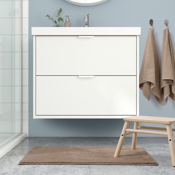 BACKMÅRA Коврик для ванной - бежевый 50x80 см - схема-чертеж с размерами