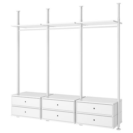 ELVARLI Гардероб, комбинация - белый 258x51x222-350 см