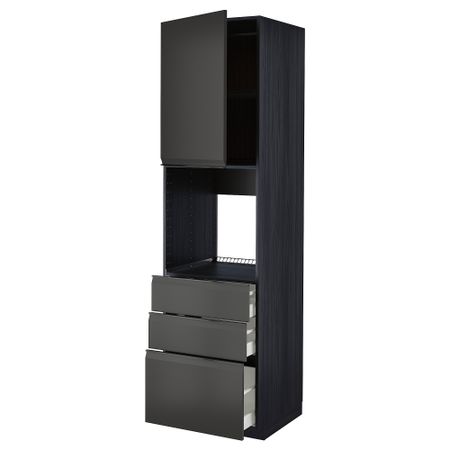 Высокий шкаф для духовки, дверь, 3 ящика IKEA METOD МЕТОД, MAXIMERA МАКСИМЕРА 094.954.07