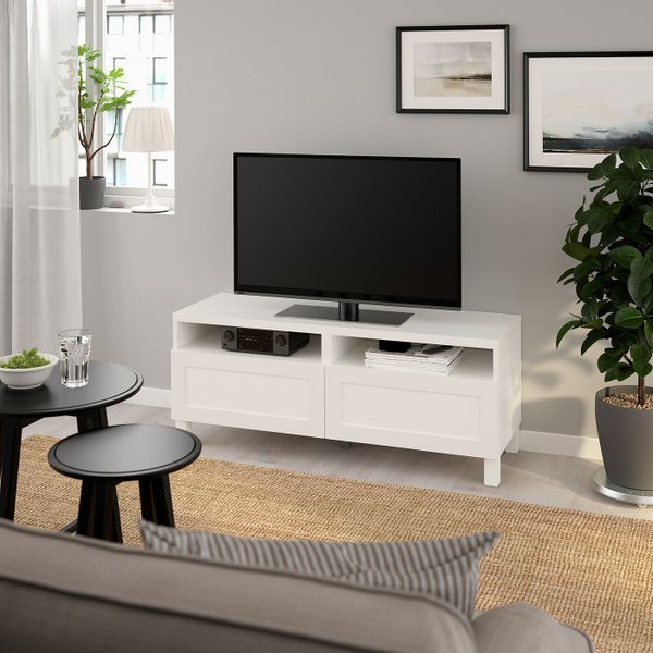 Тумба для ТВ с ящиками, белый/ХАНВИКЕН/СТУББАРП белый 120x42x48 см IKEA BESTÅ БЕСТО 192.818.92 - фото 2
