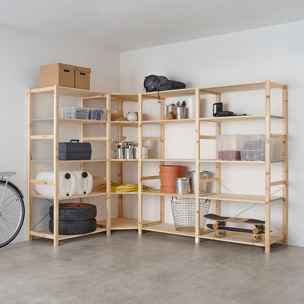 4 секции/угловой, сосна 249/164x50x179 см IKEA IVAR ИВАР 292.485.43 - схема-чертеж с размерами