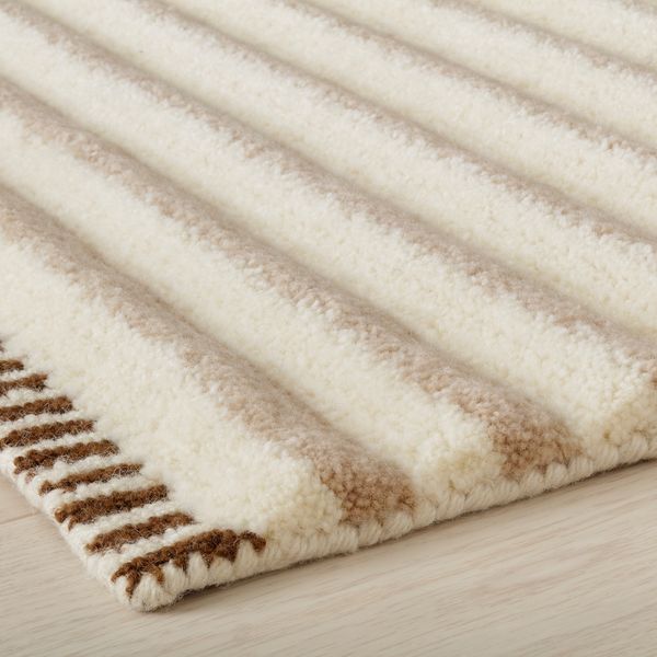 Ковер, длинный ворс, белый, бежевый, 170x240 см IKEA TÅGSPÅR 105.763.51 - фото 7