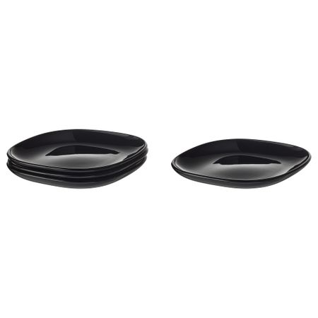 Тарелка десертная, черный, 18x18 см IKEA BACKIG БАККИГ 204.390.85