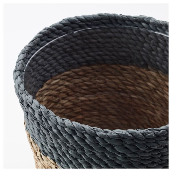 Кашпо КРУСБЭР, серый, естественный (24 см) - схема-чертеж с размерами