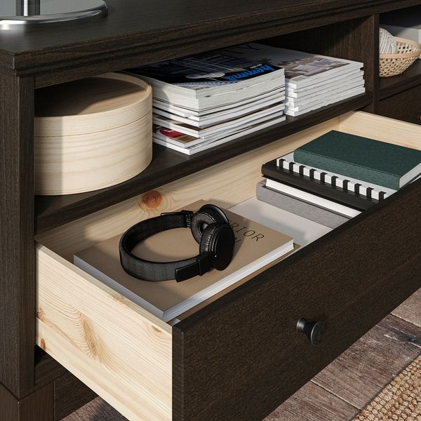 Шкаф для ТВ, комбинация, темно-коричневый, морилка, 325x40x211 см IKEA IDANÄS ИДАНЭС 394.373.31 - фото 4