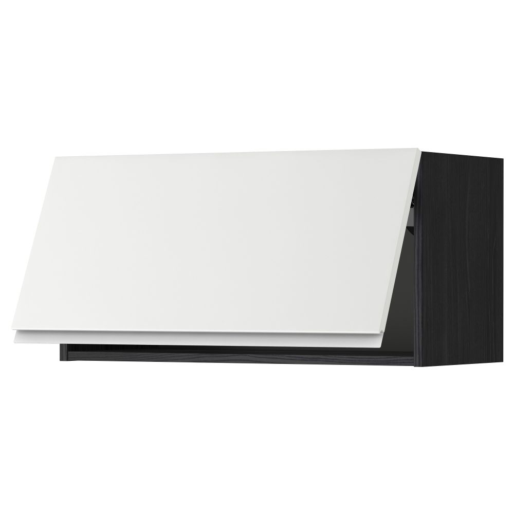 Горизонтальный навесной шкаф МЕТОД, черный, Нодста белый - схема-чертеж с размерами