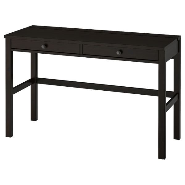 Стол с 2 ящиками, черно-коричневый 120x47 см IKEA HEMNES ХЕМНЭС 703.632.19 - фото 1