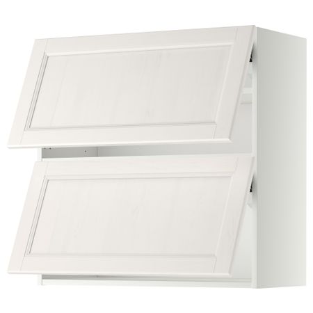 Навесной шкаф, 2 дверцы, горизонтальный МЕТОД, белый, Лаксарби белый