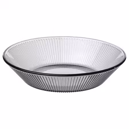 HAVSGÄDDA ХАВСГЭДДА Тарелка глубокая - орнамент «полоска»/серый 19 см