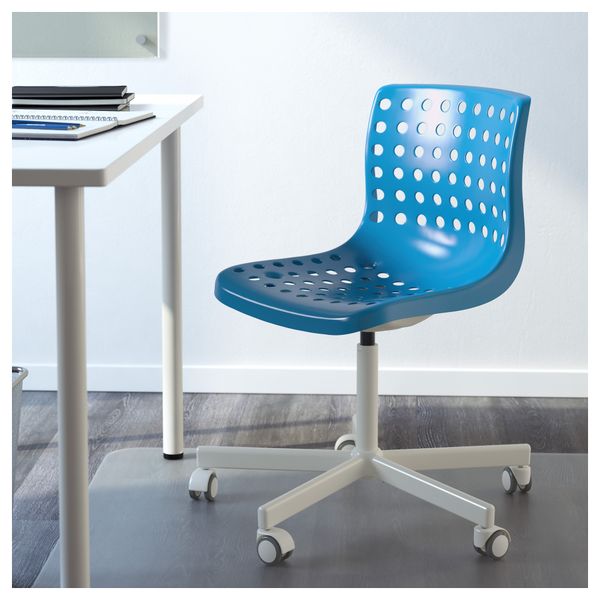 Рабочий стул СКОЛБЕРГ / СПОРРЕН, синий, белый - фото 2