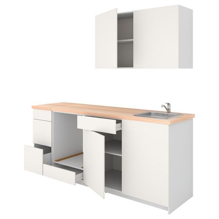 Кухня, белый 220x61x220 см IKEA KNOXHULT КНОКСХУЛЬТ 394.015.15