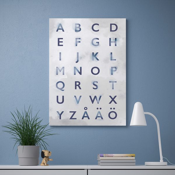 Картина, 50x70 см, Алфавит IKEA PJÄTTERYD ПЬЕТТЕРИД 405.331.38 - схема-чертеж с размерами
