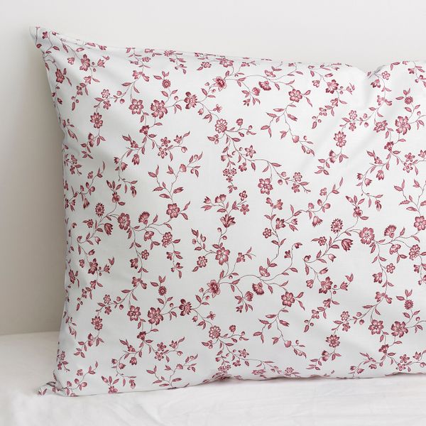 Наволочка, белый, розовый, 50x70 см IKEA ХЭССЛЕКЛОККА 704.265.75 - фото 2