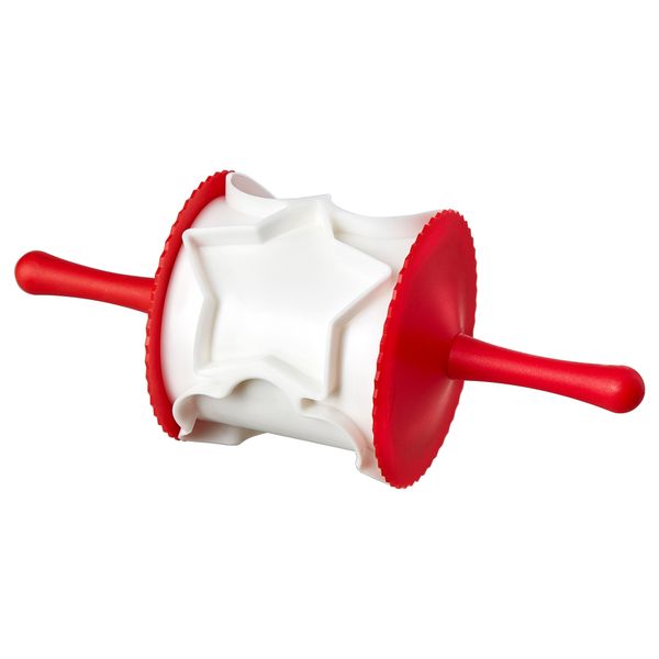 Скалка с формочками для/печенья ВИНТЕР 2015, белый, красный - схема-чертеж с размерами