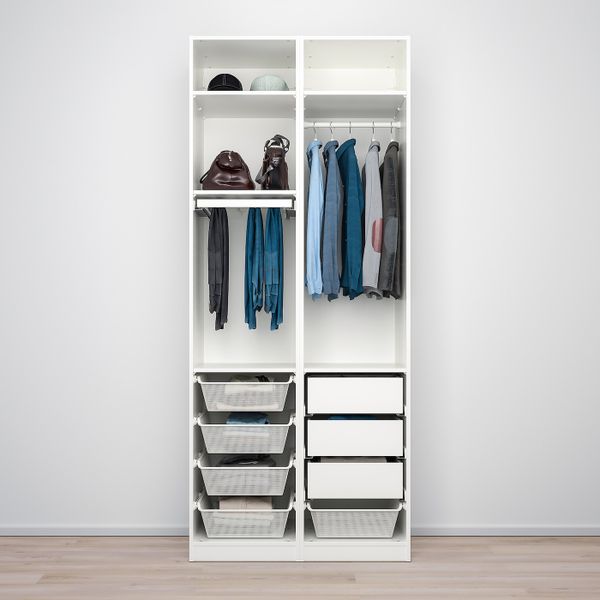 Гардероб, комбинация, белый/Решён белый 100x60x236 см IKEA PAX ПАКС / VINGROM ВИНГРОМ 893.209.13 - фото 2