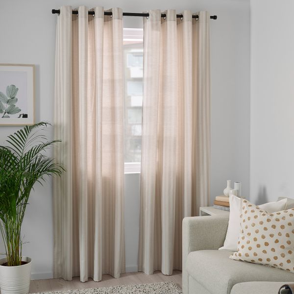 Гардины, 2 шт., бежевый 145x300 см IKEA MAJRID МАЙРИД 204.698.74 - схема-чертеж с размерами