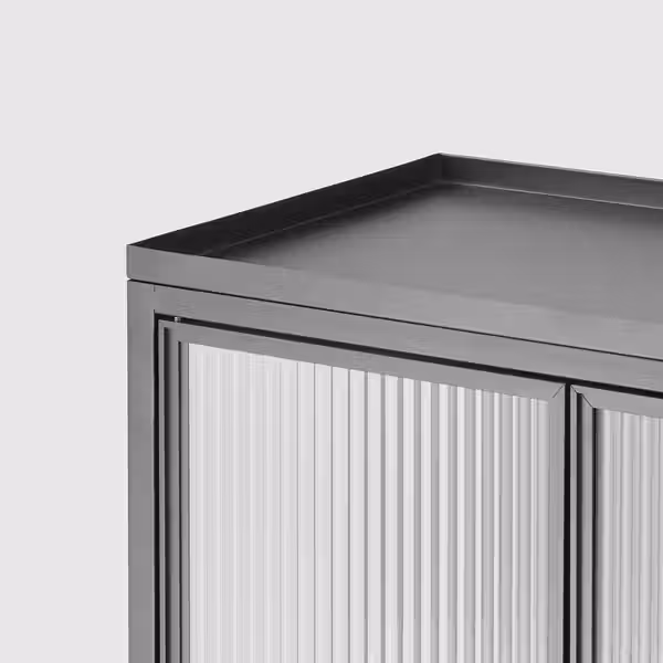 MOSSJÖN Шкаф-витрина с 2 дверьми - антрацит 60x34x146 см - фото 7