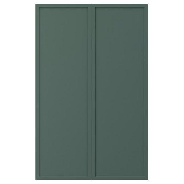 ASPUDDEN Дверца д/напольн углового шк, 2шт - темный серо-зеленый 25x80 см - фото 1